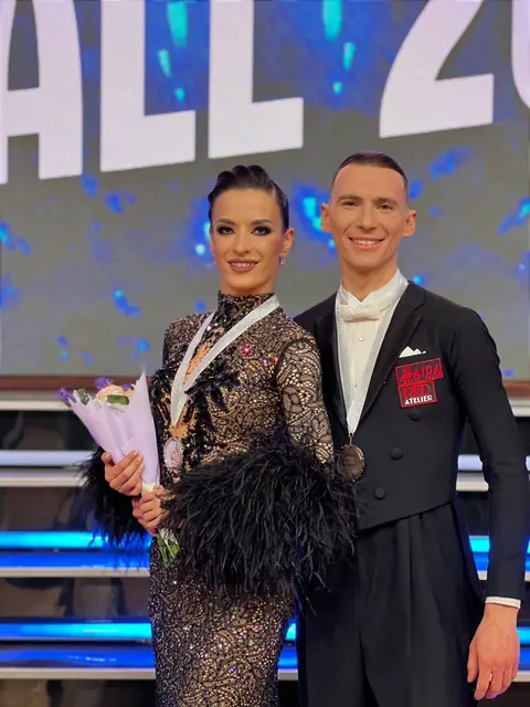 Андрей Мотыль, выпускник «Мечты», с партнёршей после турнира
